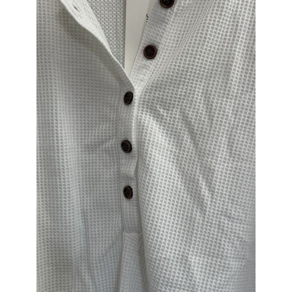 NWT BloomChic Shirt Size 14 16 White Thermal Waffle Top Crochet Trim #4165 - Picture 3 of 14